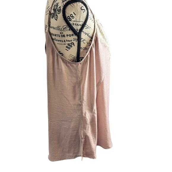 Women's Vintage Express Pink Lace Deep V Camisole top Large NWT - Picture 5 of 5